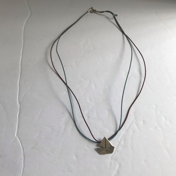 Sterling Silver 925 SAILBOAT Pendant Double Cord